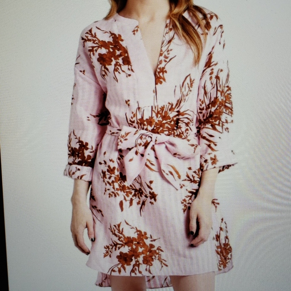 NWT, JOIE Floral Print Jacquard linen tunic dress - Picture 4 of 6